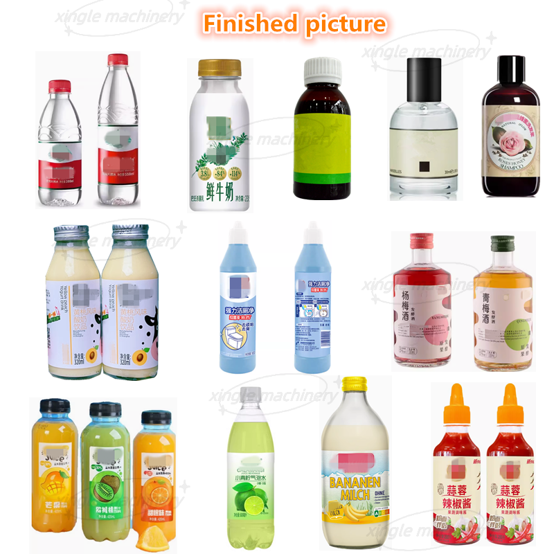 Auto Beverage Water Fruit Juice Oil Liquid Vial Round Bottle Desktop Filling Capping and Labeling Machine Production Line