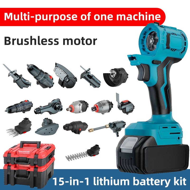 OEM Household 16 in One Tools Kit Battery Power Tools Set 21V Cordless Impact Drill Electric Power Tools