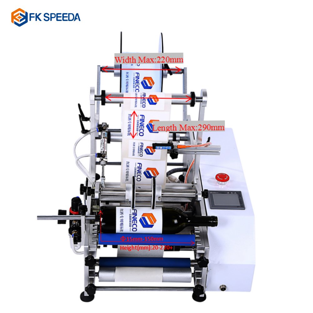 Tabletop Corner Label Applicator Vinyl PET PP Roll to Roll Film Ticket Inspection Pasting Labeling Machine for Ball Pen Sardines