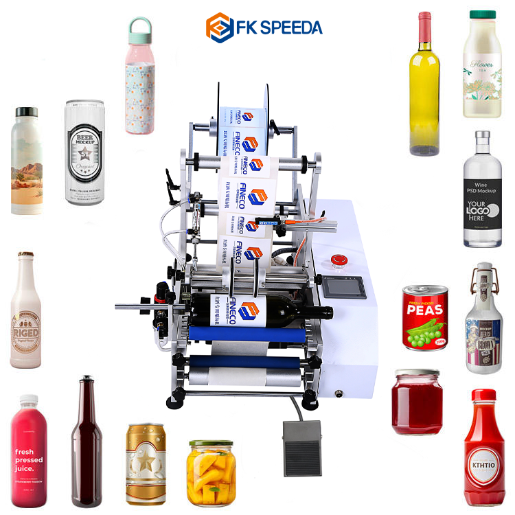 Tabletop Corner Label Applicator Vinyl PET PP Roll to Roll Film Ticket Inspection Pasting Labeling Machine for Ball Pen Sardines