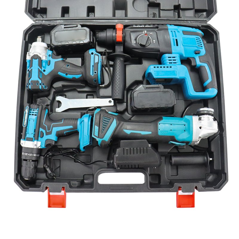 LANDSEA Factory Power Drills Kit 21V Portable Lithium Battery Cordless Brushless Combo Tool Kit 4 Tools Dril Machine