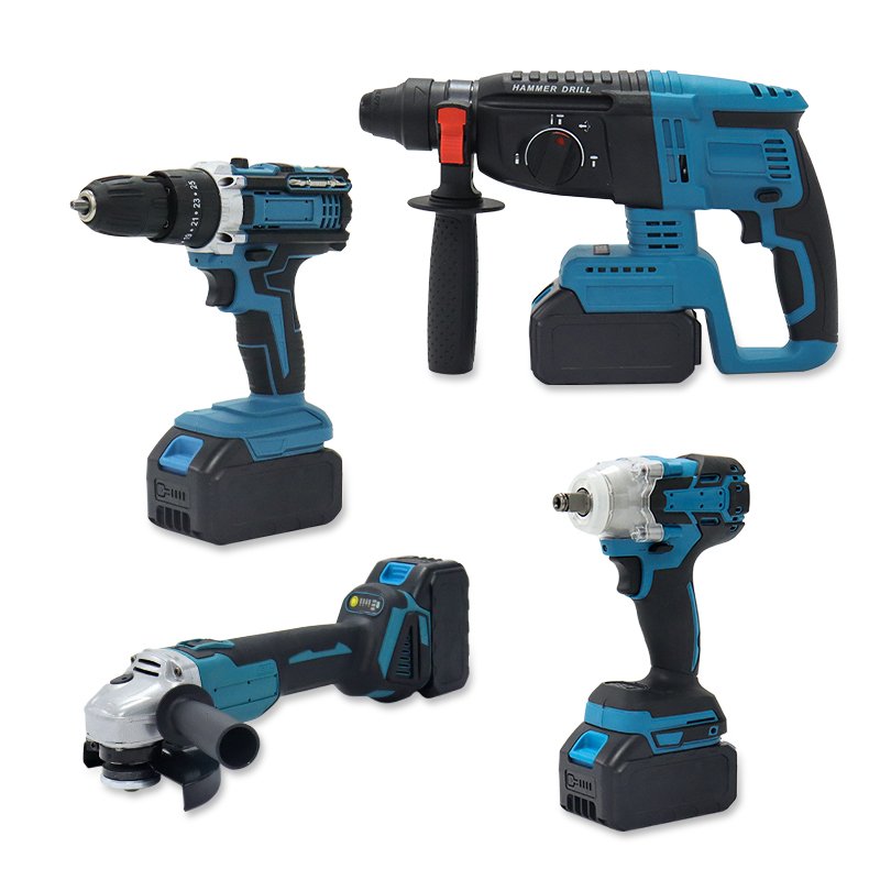 LANDSEA Factory Power Drills Kit 21V Portable Lithium Battery Cordless Brushless Combo Tool Kit 4 Tools Dril Machine
