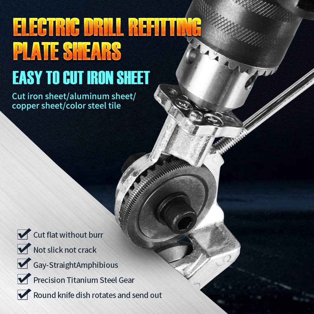 Electric Cordless Metal Sheet Cutter Power for Cutting Aluminum Iron Sheet Shears Electric Drill Plate Cutter