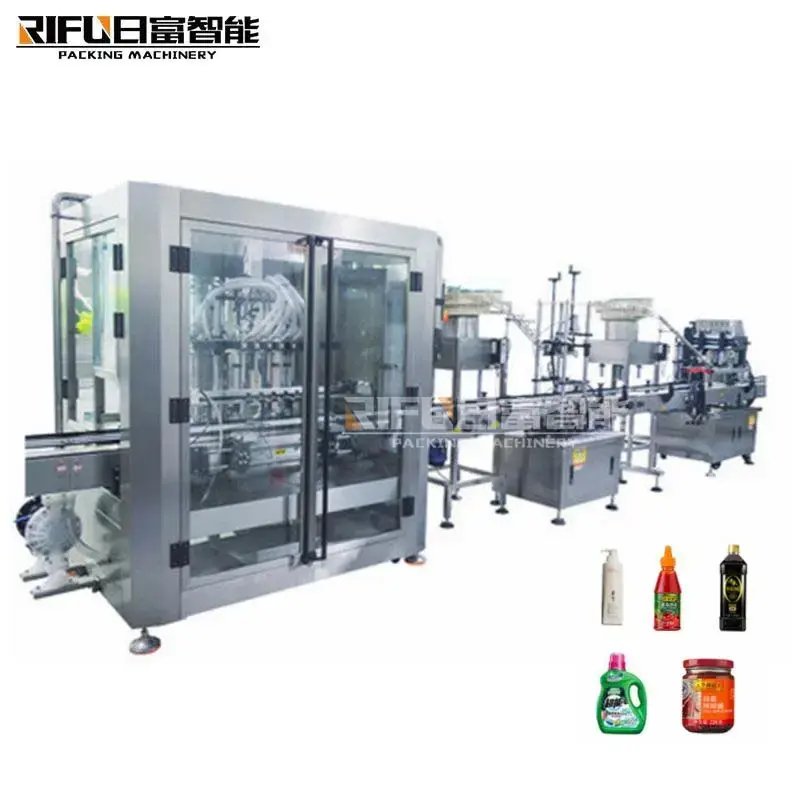 Seasoning Sauce Filling Machine Mushroom Beef Sauce Hot Sauce Liquid Can Line Equipment Automatic Filling Machine for Factory
