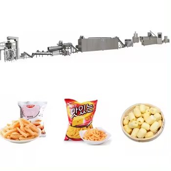Automatic Corn Puff Snack Machine Puffed Cheese Ball Food Extruder and Roasting Machines