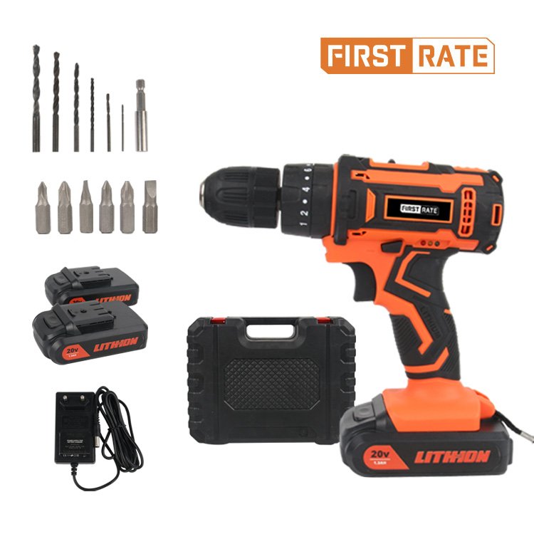 Variable Speed 18Pieces Drill Accessories Kit 20V Max Cordless Power Drill Set with Lithium Ion Battery and Charger