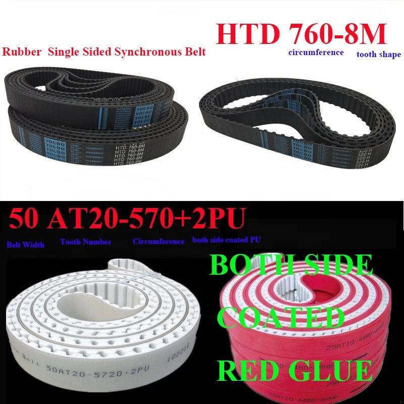 Customized PU Single Double Sided Transmission Belt Clamps White Metric GT2 Tooth Belt Heat Resistance Timing Belt for Tensioner