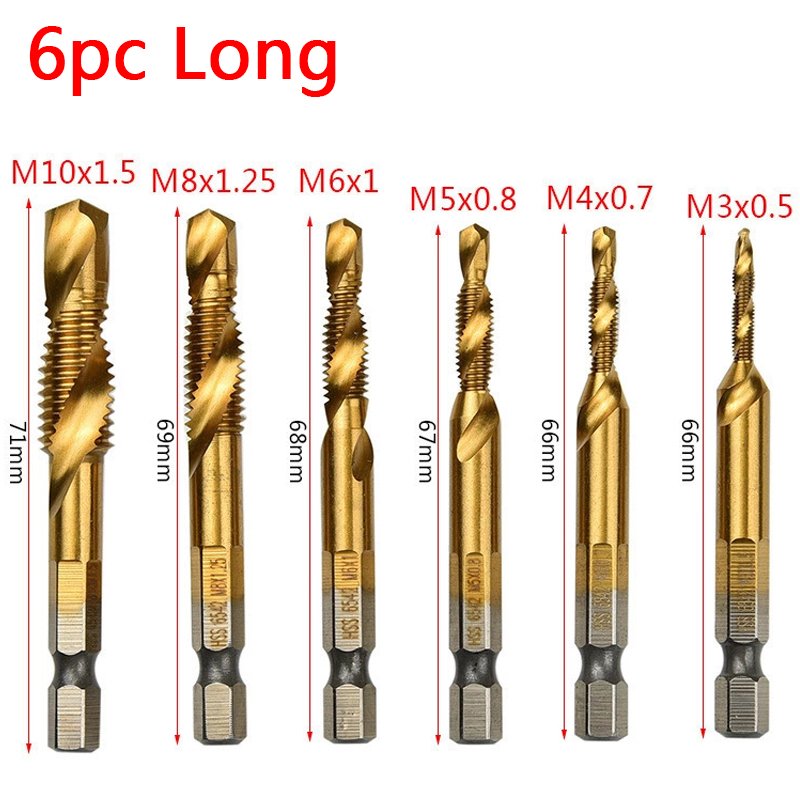 Multifunctional Tap Drill Bit Screw Machine Price Hex Shank High Speed Steel Thread Industry Special Cordless Kit