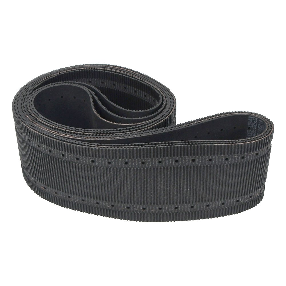 Manufacturers timing belt synchronous belt close loop rubber timing belt punching holes for industrial transmission