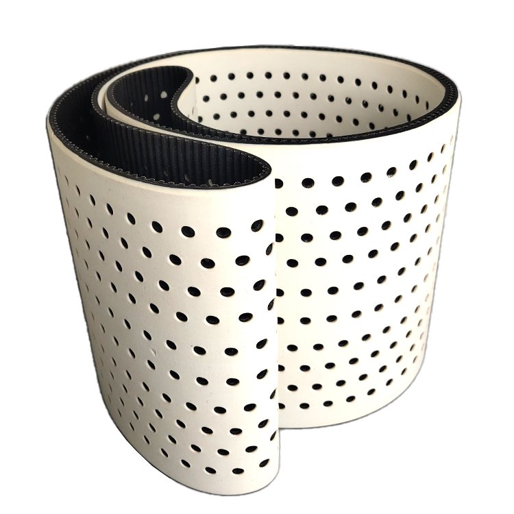 Seamless Anti-Sticking Silicone coating rubber Transmission Timing Belt with Holes for Transmission