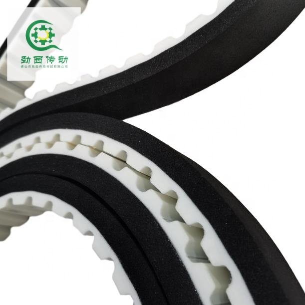 Special processing PU timing belt AT20 coating in black cell foam material