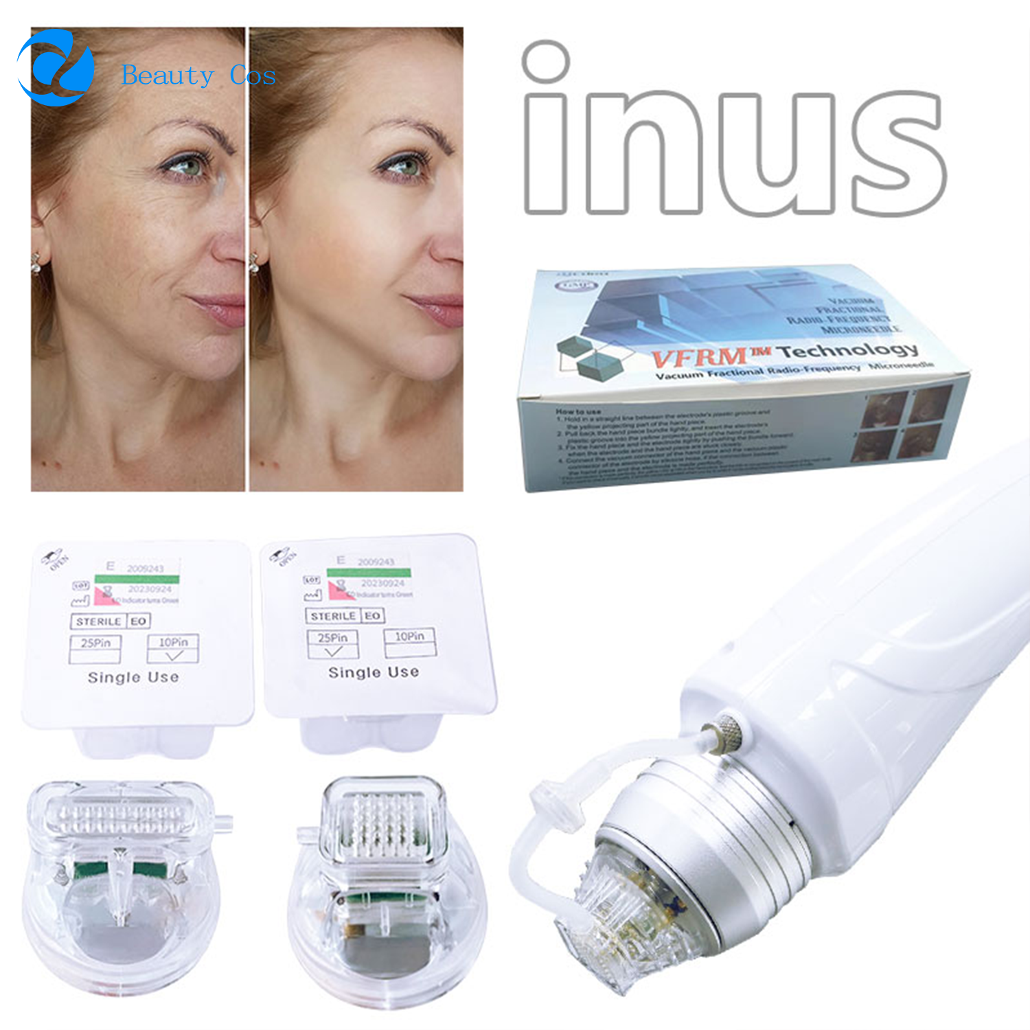 Inus Mode Microneedless Fractional Radio Frequency RF Facial Care PRP Meso Microneedless Therapy Radiofrequency Beauty Machine