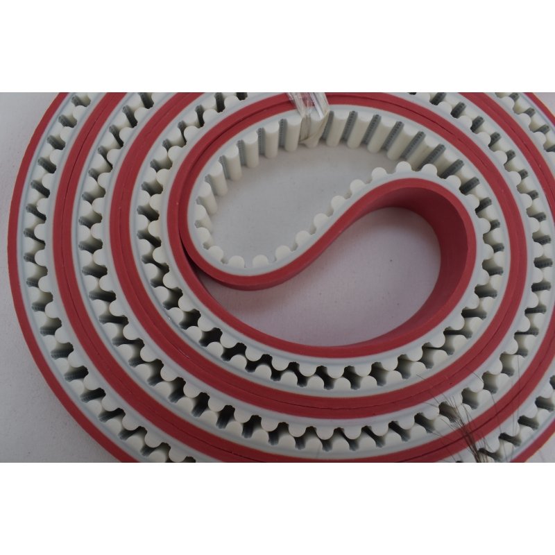 Factory Price Good Wear-Resisting Continental Red Rubber Coating Add Guide bar PU Trapezoidal Tooth Synchronous Timing Belt