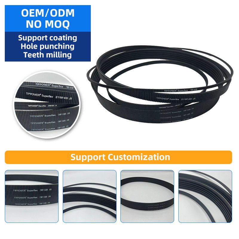 Wide angle belt imported polyurethane high-speed transmission belt polyflex belt 11M710 11M730 11M750 11M775 11M800 11M825