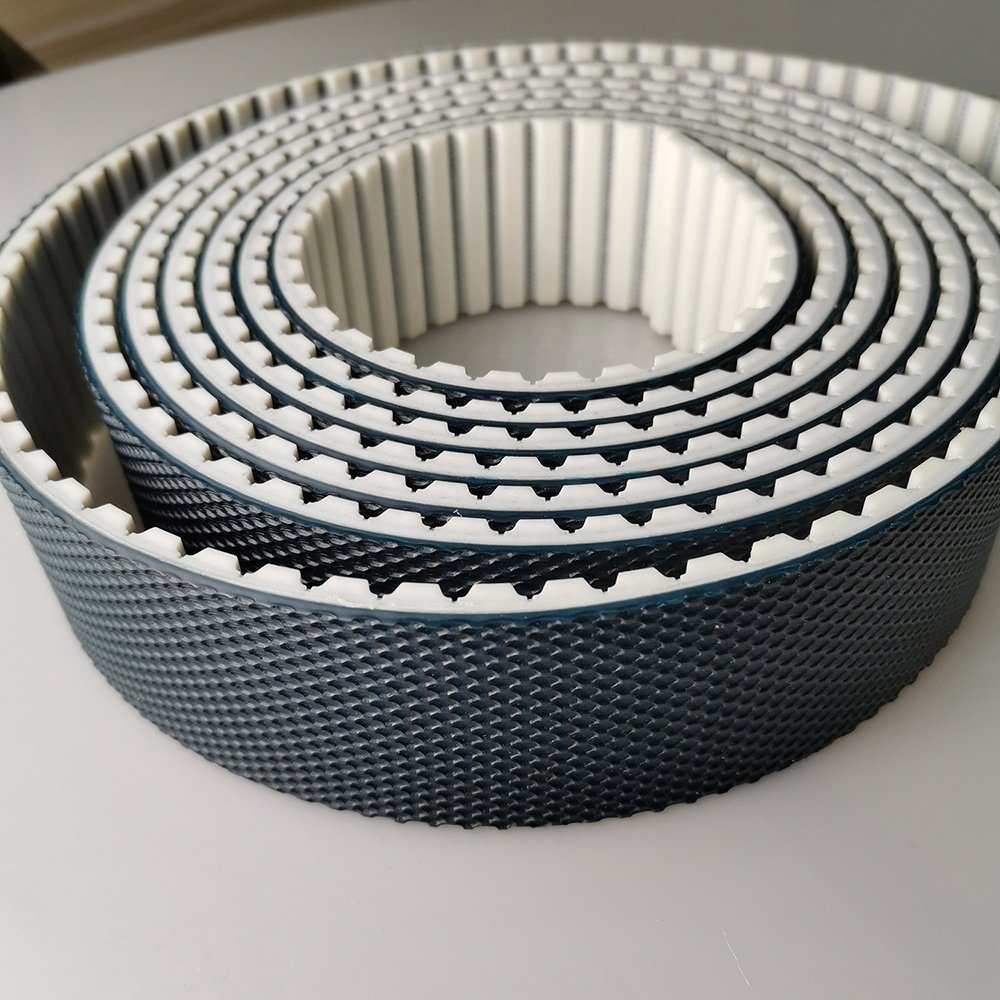 Hot sale PU timing belt for mechanical transportation/ packing machine timing belt with coating