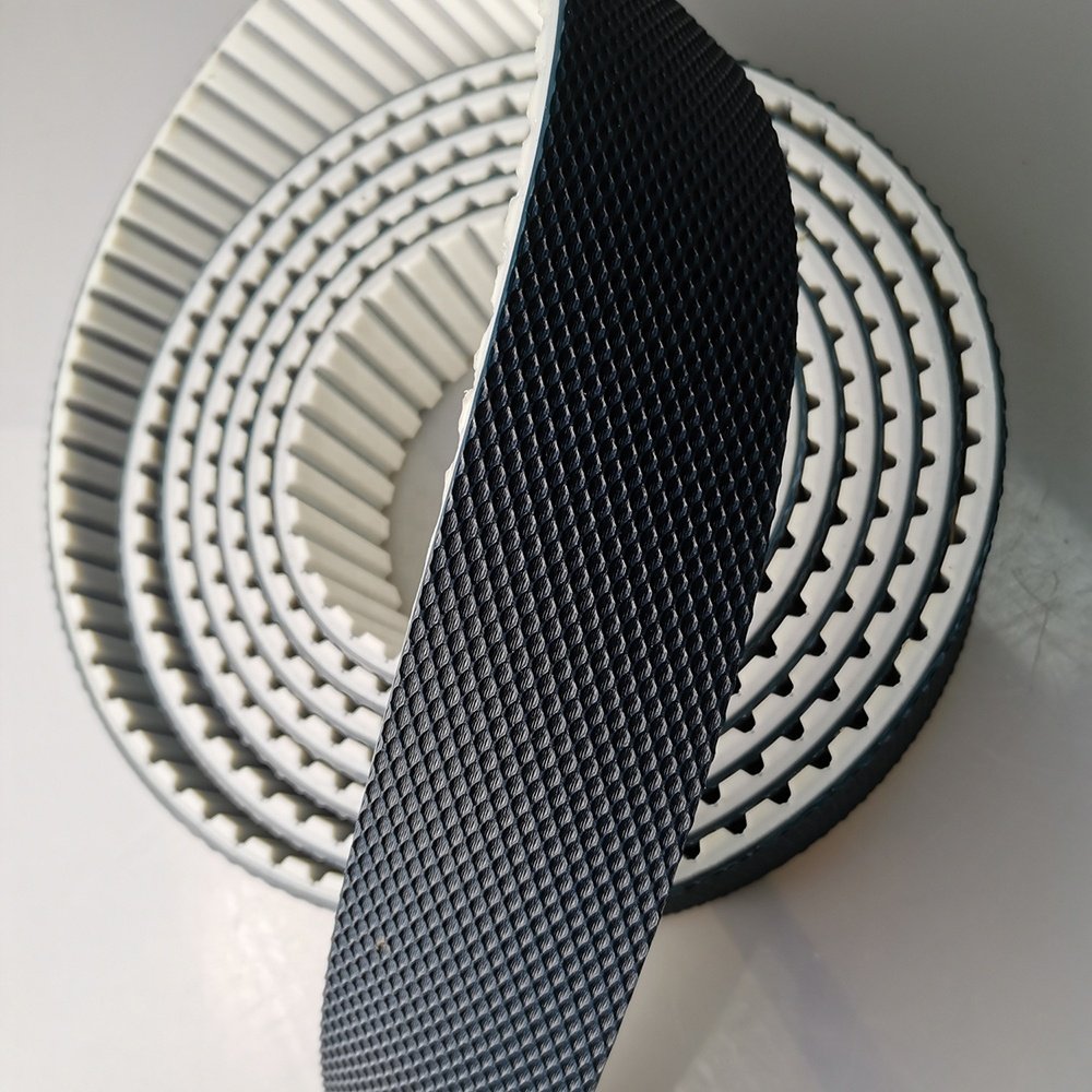Hot sale PU timing belt for mechanical transportation/ packing machine timing belt with coating