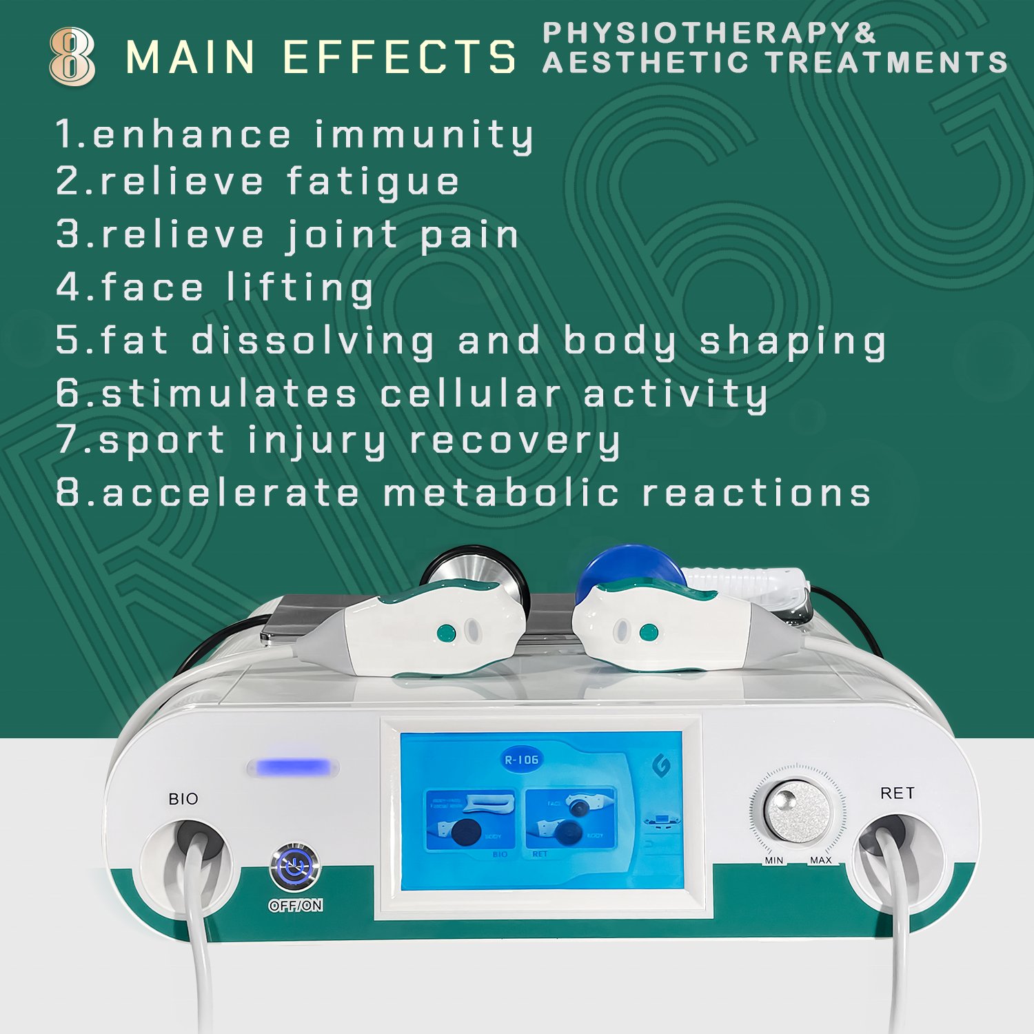 WEIYI Hot Sale Physiotherapy Body Pain Relief Tissue Repair Deeper Heating Bio Current Therapy Equipment