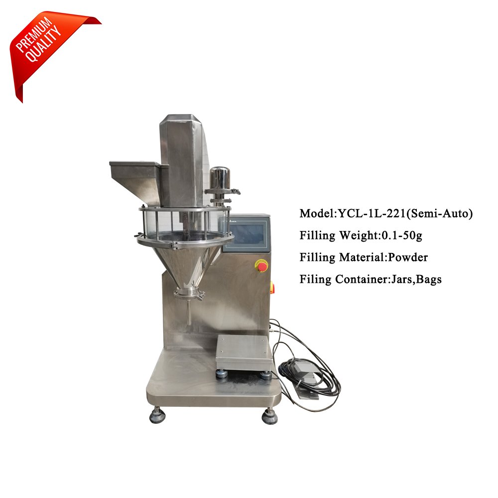Semi Auto Manual Table Top Dry Flour Spice Chili Powder Filling Machine Small Auger Filler