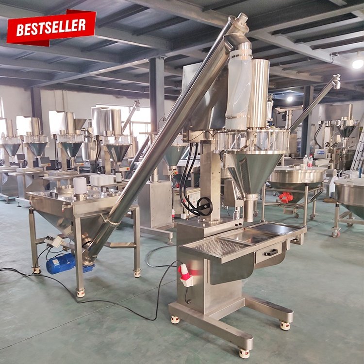 Semi Auto Manual Table Top Dry Flour Spice Chili Powder Filling Machine Small Auger Filler