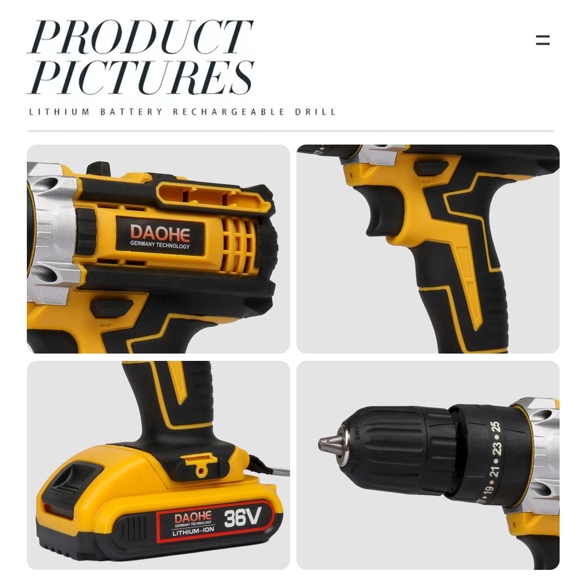 Combination Tool Set Portable Cordless Drill Wireless Lithium Electric Impact Drills Rechargeable Battery Power Screwdriver Kits