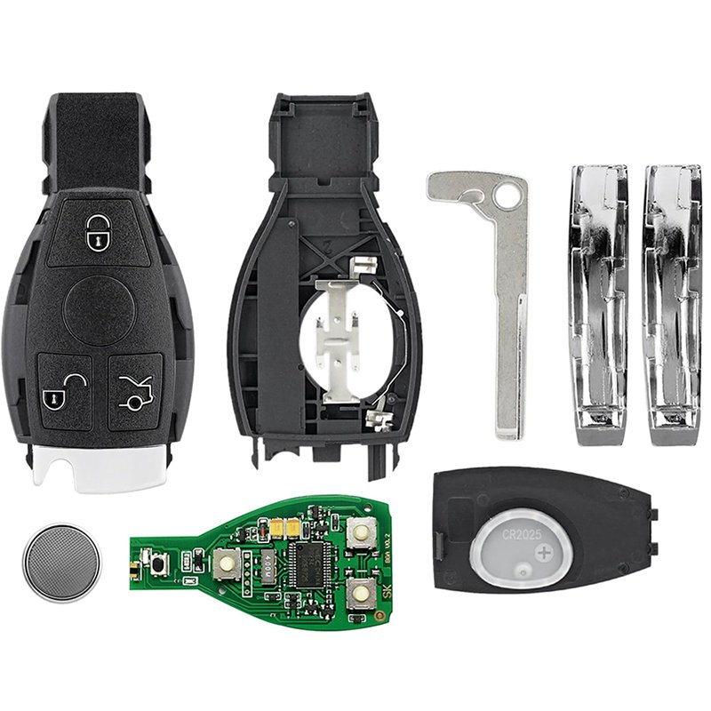 For Mer-cedes-Benz E S G CLK SLK ML Class 2000+ Uncut Blade Smart Car Remote Key Fob 3-Button Foldable BGA Body Repair Equipment