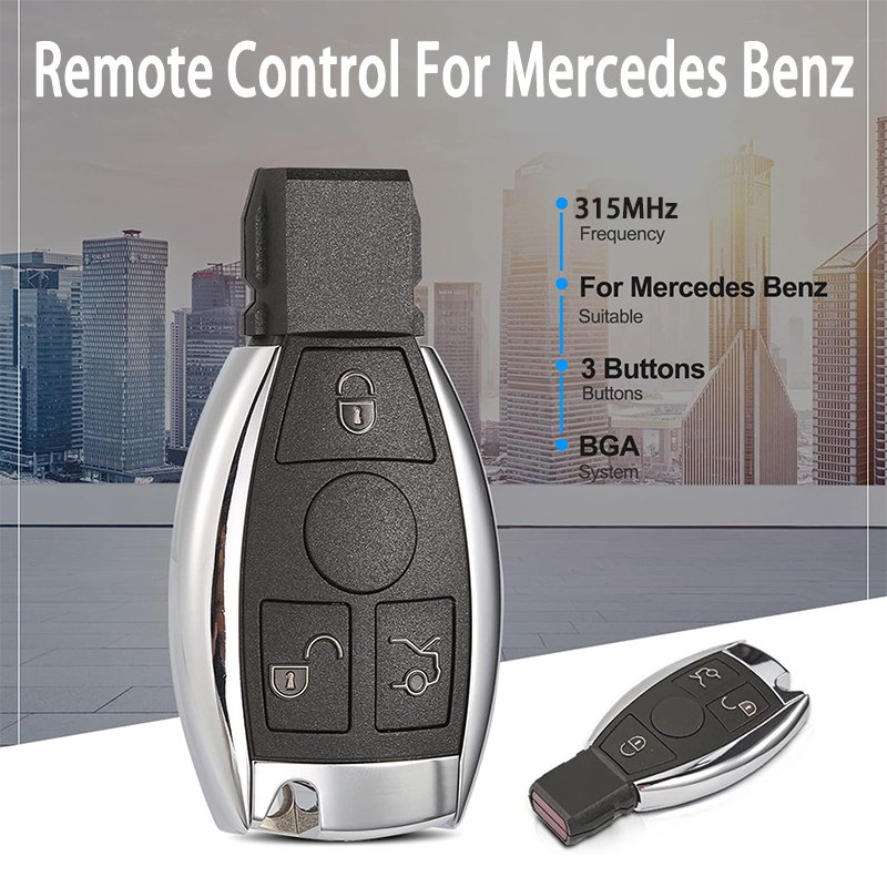 For Mer-cedes-Benz E S G CLK SLK ML Class 2000+ Uncut Blade Smart Car Remote Key Fob 3-Button Foldable BGA Body Repair Equipment