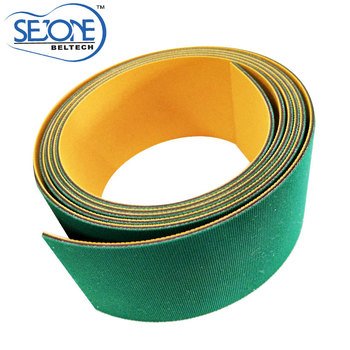 2.5MM yellow/green Rubber flat transmission belt high energy saving and antistatic belt