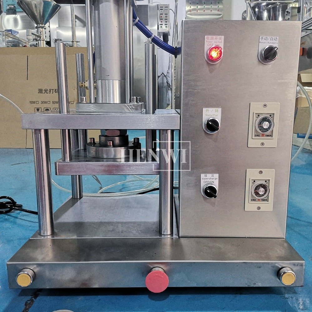Henwi Desktop Type Powder Pressing Machine Blush Brow Bronzer Shimmering Pressed Based Power Highlight Cake Presser Equipment