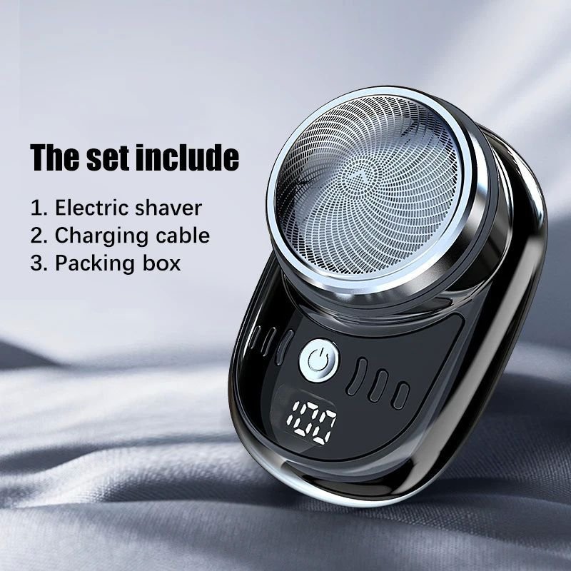 Mini USB Electric Rechargeable Men Razors Shaver for Travelling IPX6 Waterproof 3D Floating Head Machine Face Care Set