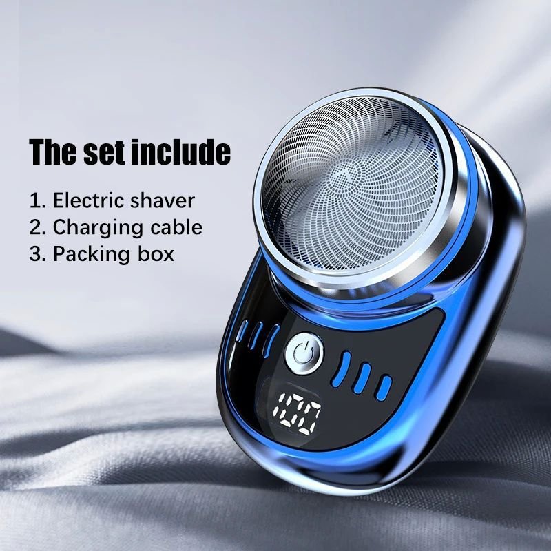 Mini USB Electric Rechargeable Men Razors Shaver for Travelling IPX6 Waterproof 3D Floating Head Machine Face Care Set