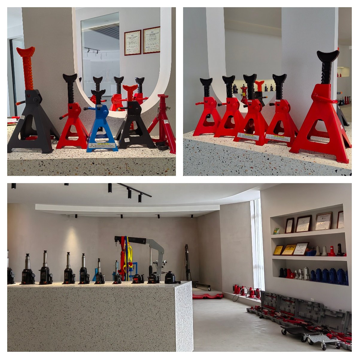 Low Profile 3T Floor Jack Steel Two-Post Double Cylinder Hydraulic Lift for Workshop Equipment