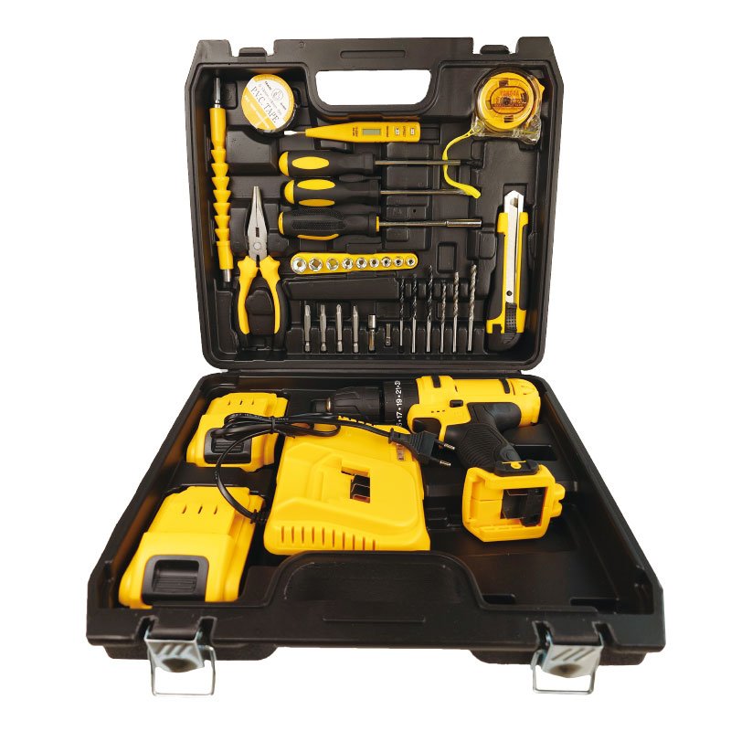 120 Pieces 21V Two Battery Hardware tool Set Lithium Battery power tool Hand Drill Combination tool Box
