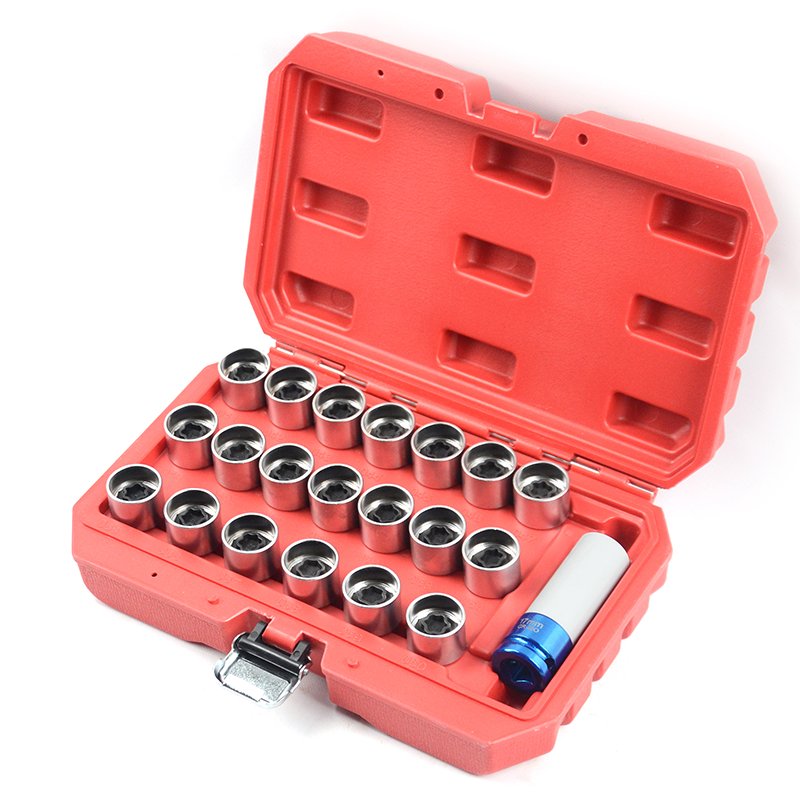 XC5567 Whole Sale 21pcs Locking Wheel Nut Stud Remover Tool Kit