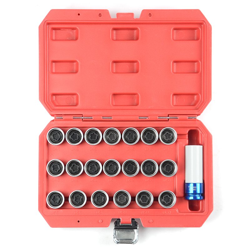 XC5567 Whole Sale 21pcs Locking Wheel Nut Stud Remover Tool Kit