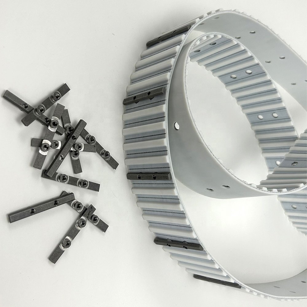 pu timing belt with punching/grinding/adding cleats process for special mechanical equipment