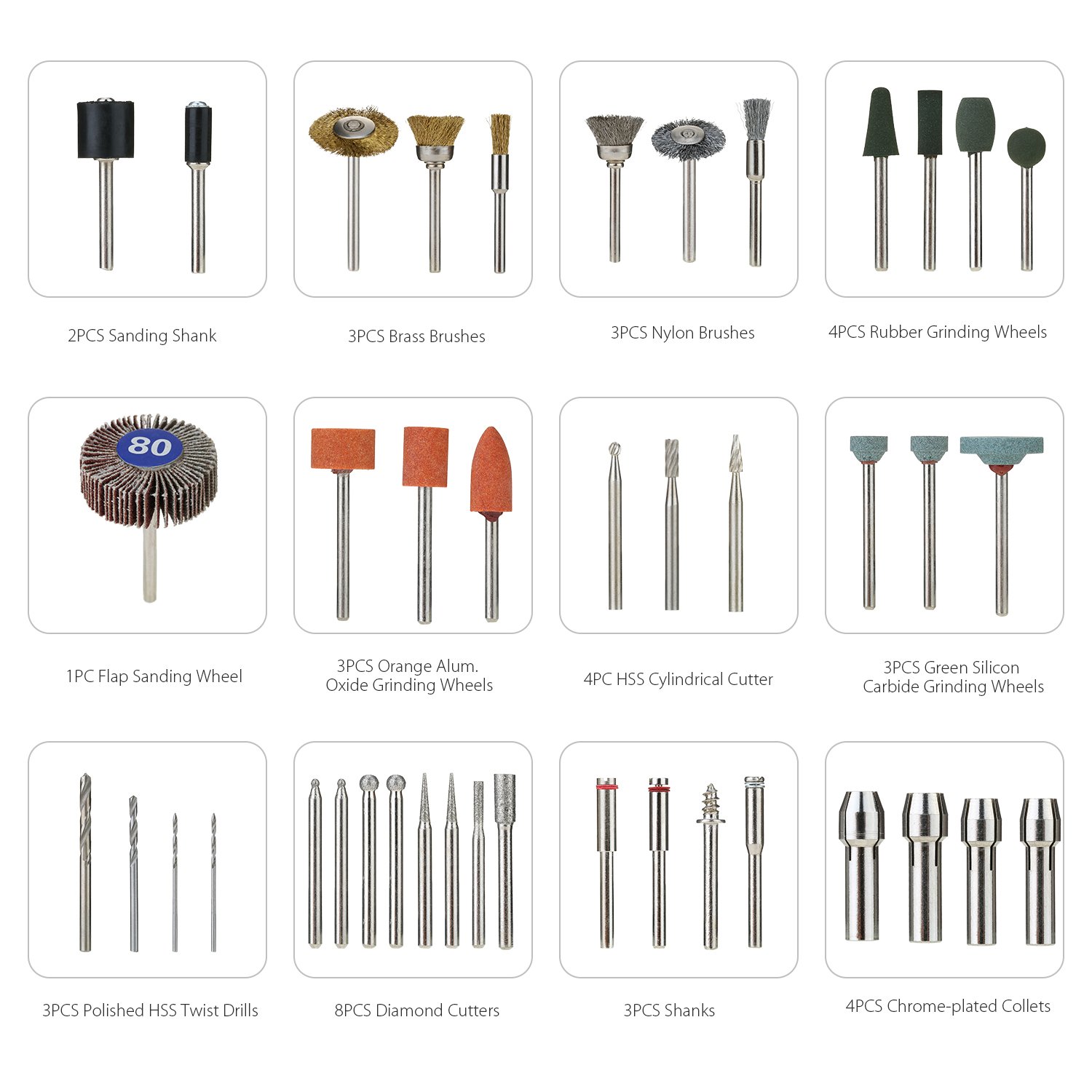 378pcs Rotary Tool Accessories kit All Purpose Power Tool Accessory Set For Easy Drilling Sawing Sanding Grinding Polishing