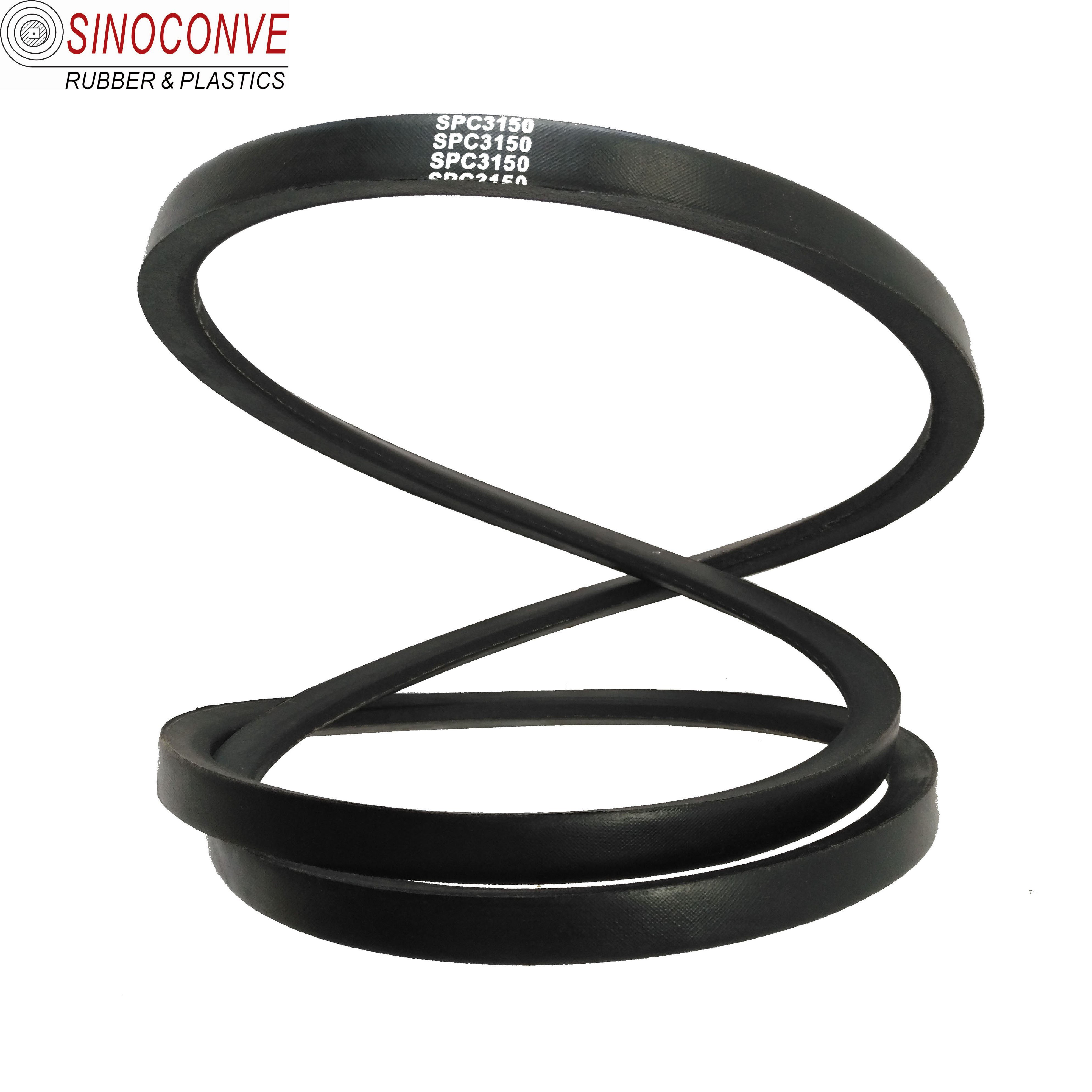 Rubber wrapped V belt standard sizes chart china