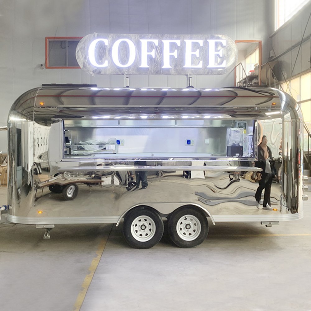 Airstream Mobile Bar Concession Food Catering BBQ Beer Pizza Food Trailer Truck with Fully Kitchen Equipped Restaurant