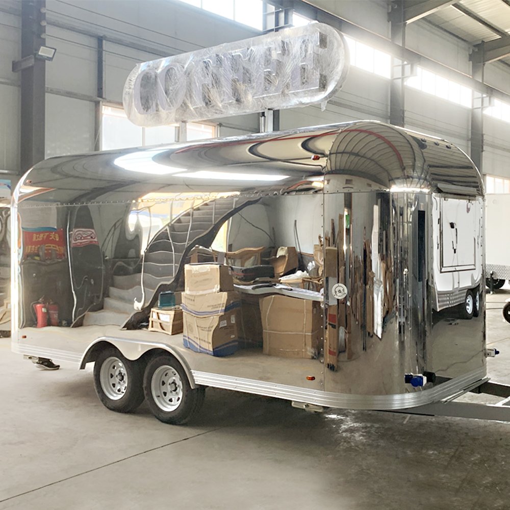Airstream Mobile Bar Concession Food Catering BBQ Beer Pizza Food Trailer Truck with Fully Kitchen Equipped Restaurant