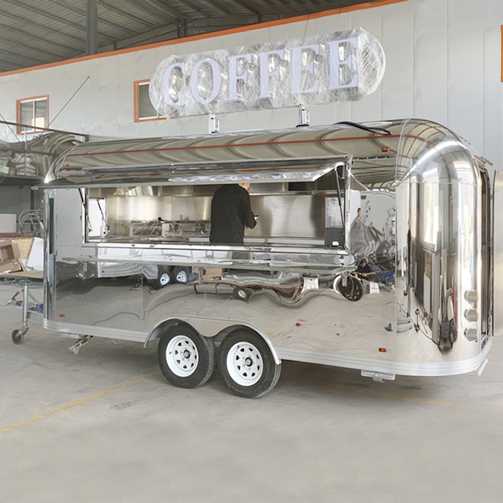 Airstream Mobile Bar Concession Food Catering BBQ Beer Pizza Food Trailer Truck with Fully Kitchen Equipped Restaurant