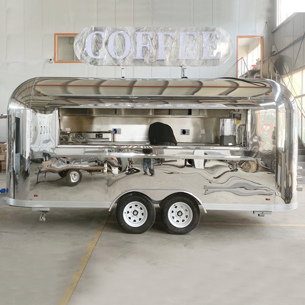 Airstream Mobile Bar Concession Food Catering BBQ Beer Pizza Food Trailer Truck with Fully Kitchen Equipped Restaurant