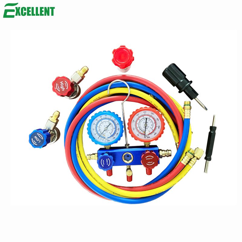 Digital Manifold Meter Air Conditioning Vacuum Gauge for Refrigeration HVAC Vacuum Pressure Temperature Tester Set