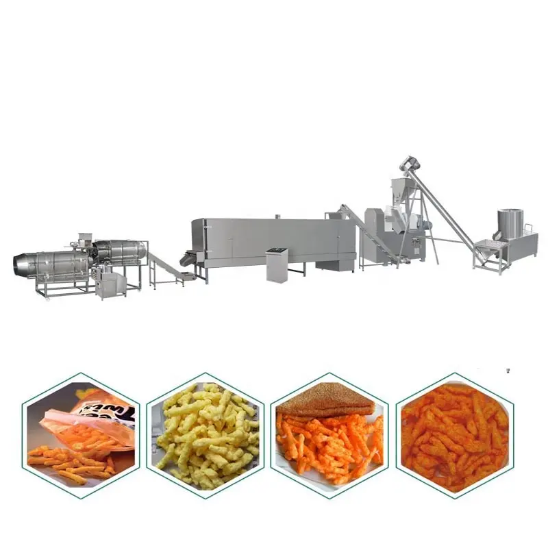 Auto cheetos Production Line Mini Twisted Snack Kurkury Makings Machine Churros Maker Kurkure Machine Price in Pakistan India