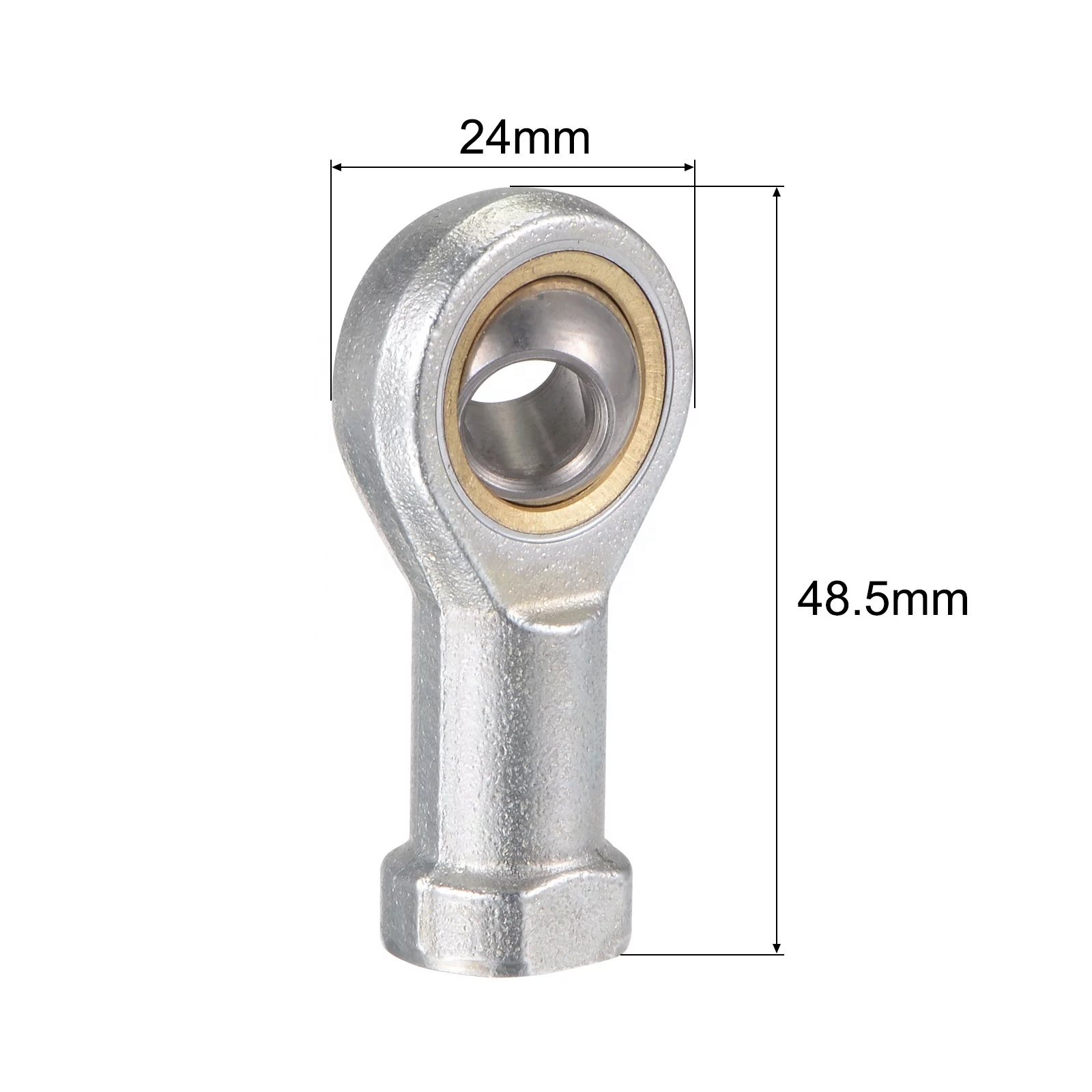 SI8TK SI8T/K M8X1.25 Right Hand 8mm Chrome Steel HXHV Rod End Bearing with Size 8x24.5x48.5mm