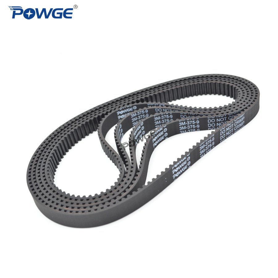 POWGE HTD 3M Synchronous Timing belt Pitch length 360/363/366/369/372/375/378/381/384/187/390/393mm Width 9mm Rubber closed loop