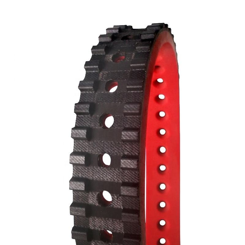 Factory Price Slotted Perforated Countersunk Holes And Red Rubber Polyurethane PU Coating Pu Timing Belts Synchronous Belt