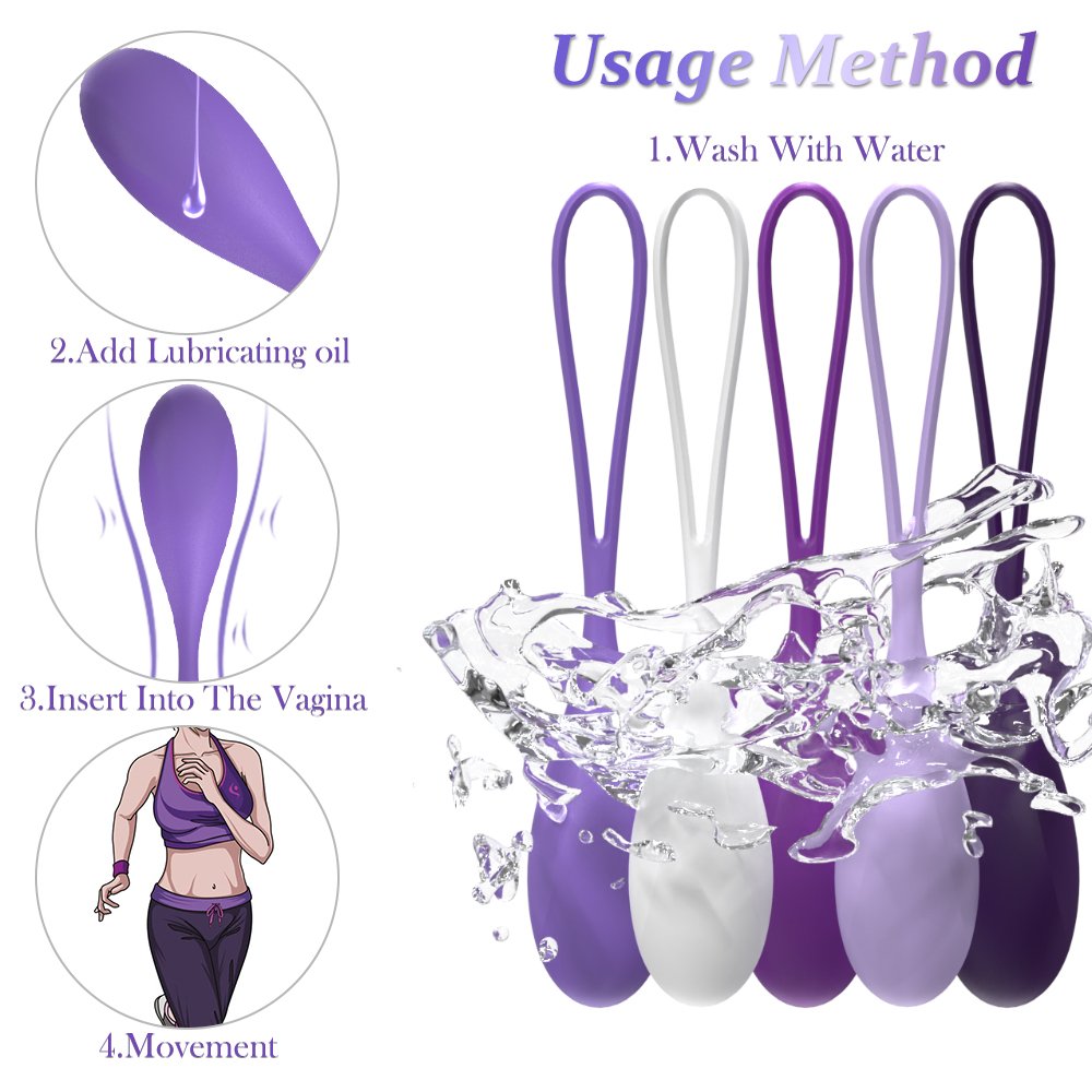 S-HANDE Vaginal Pelvic Floor Exercise Trainer Ben Wa Balls Silicone Kegel Balls Set for Women