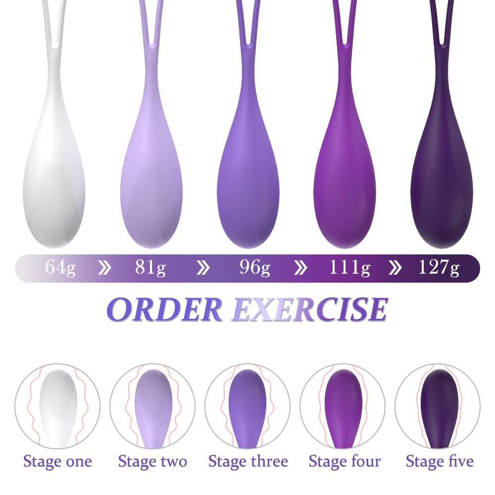 S-HANDE Vaginal Pelvic Floor Exercise Trainer Ben Wa Balls Silicone Kegel Balls Set for Women
