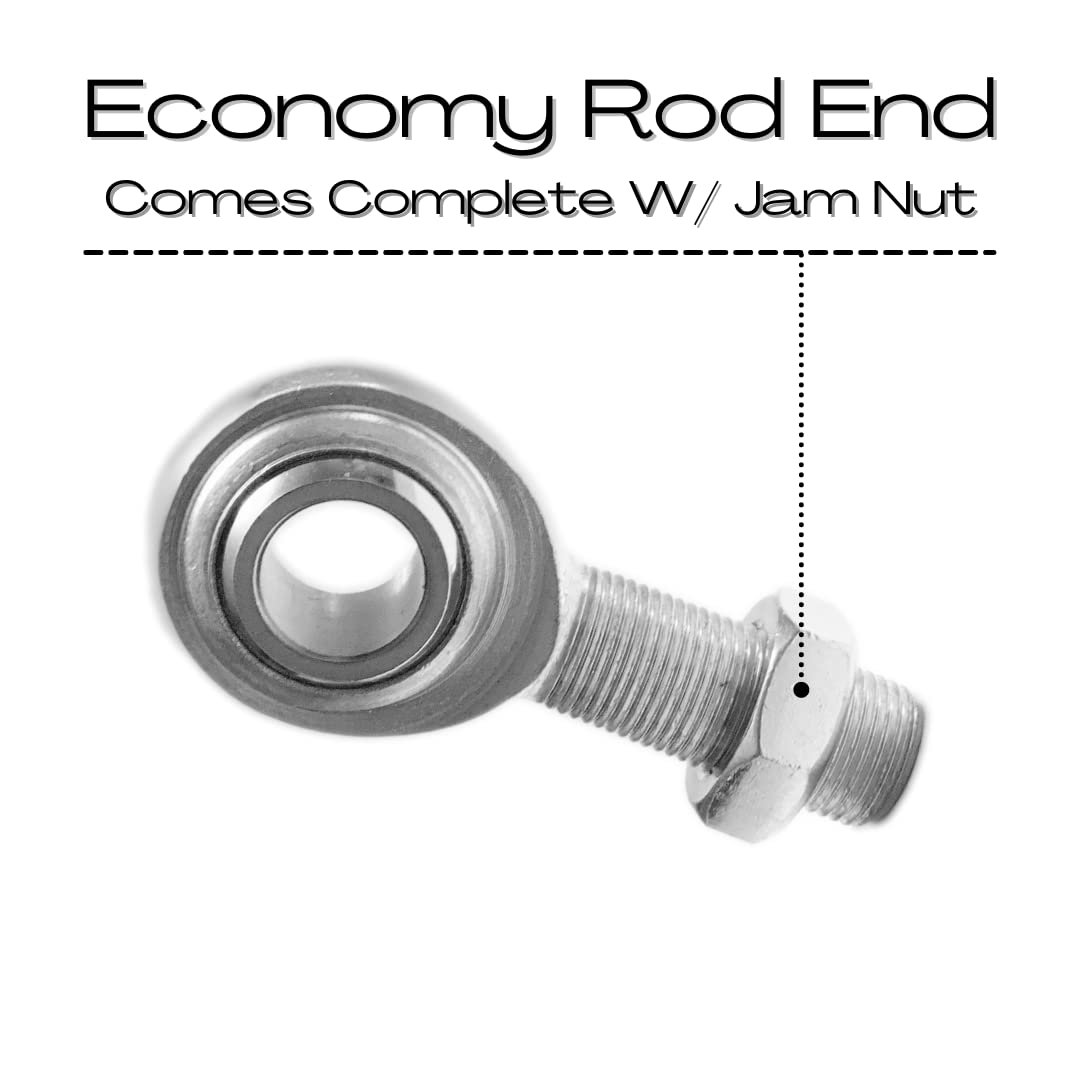 Rod End 3/8 x 3/8-24 ECM6 Male Economy Right Hand Rod End Bearing with Jam Nuts Included Heim Joint Rod End Bearing Direct