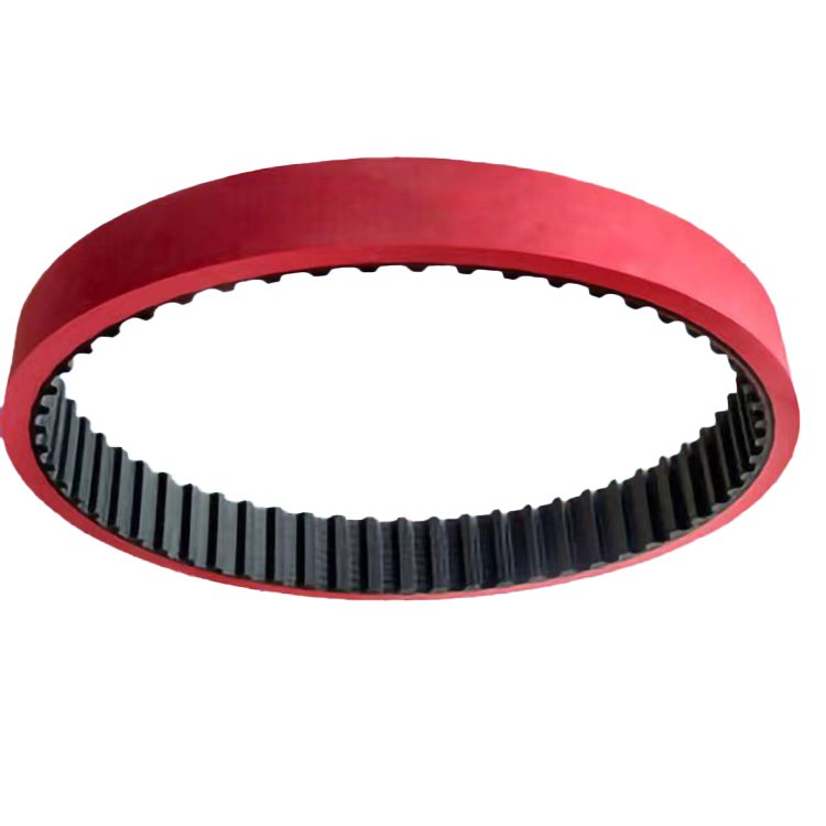 Customized Transmission toothed Synchronous Belt Red rubber coating timing belts packing belt